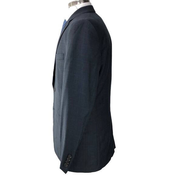 Ralph Lauren LRL Mens Size 40R Sport Coat Blazer Jacket Charcoal Blue Windowpane - Picture 6 of 15